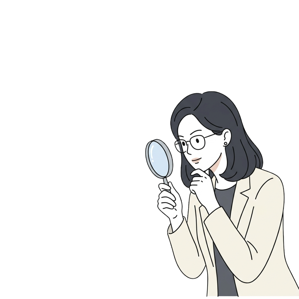 A woman inspecting pricing options